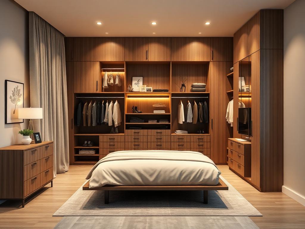 Quarto com guarda-roupa planejado montado